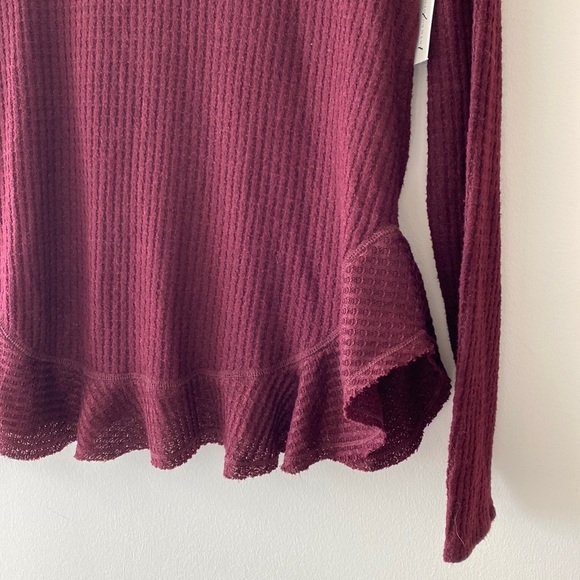 Anthropologie Saturday Sunday Wendy Waffle Tunic in Plum/Maroon - Picture 9 of 11